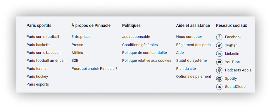 bas de page pinnacle