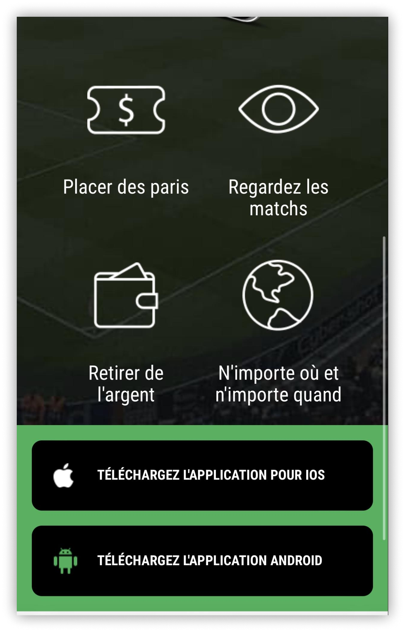 trlrcharger l'application 22bet