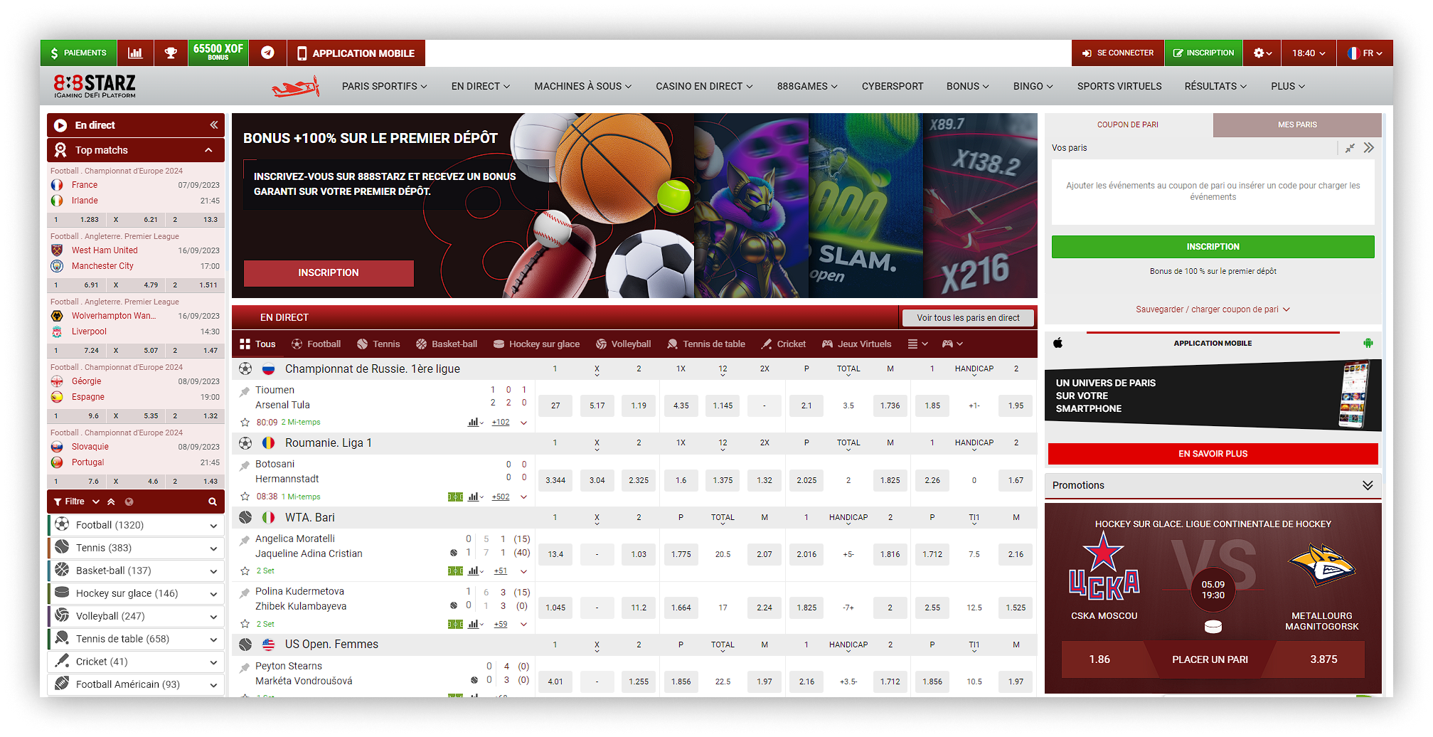 page principale 888Starz