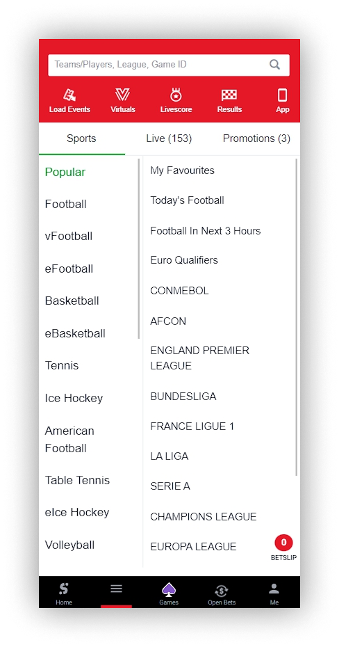 version mobile sportybet